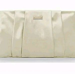 NEW! KATE SPADE Cream White Satin Clutch Bag Purse